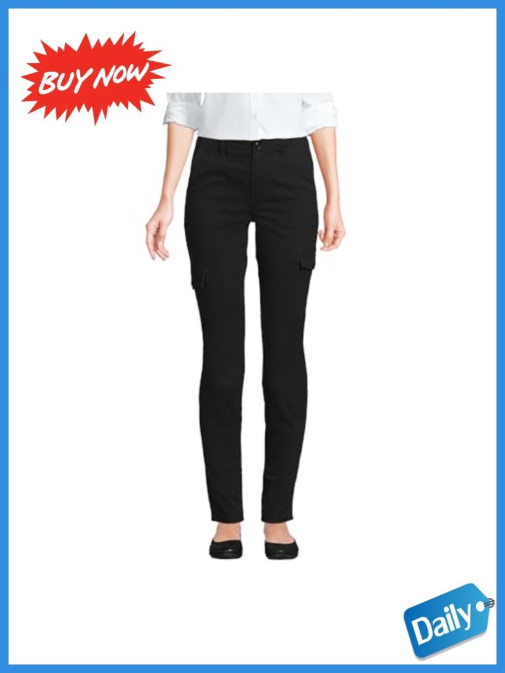 Mid Rise Slim Cargo Chino Pants Stretch Twill Ankle Casual